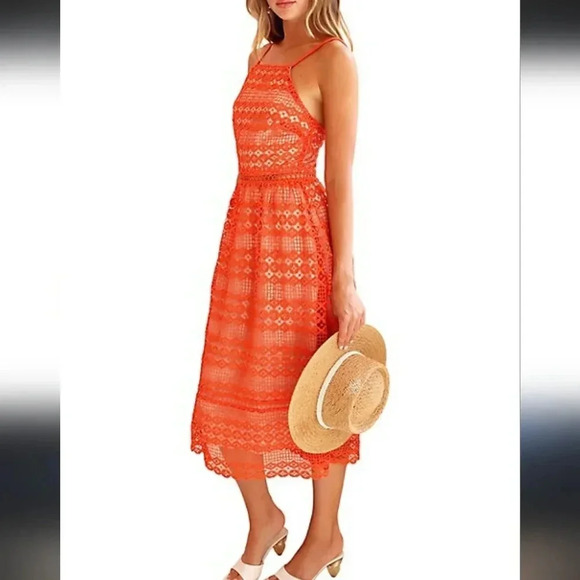 Adelyn Rae Dresses & Skirts - NWT Adelyn Rae Alani Crochet Overlay Midi Dress sz Medium